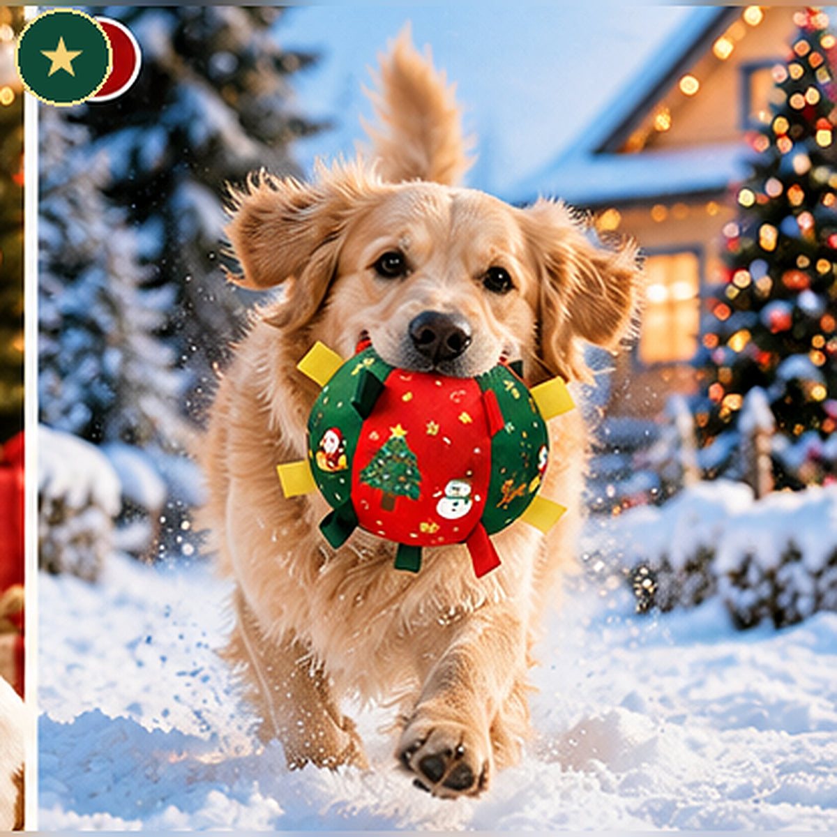 Dog Christmas Interactive Toy Soccer Ball with Bell🎄🐶🐱
