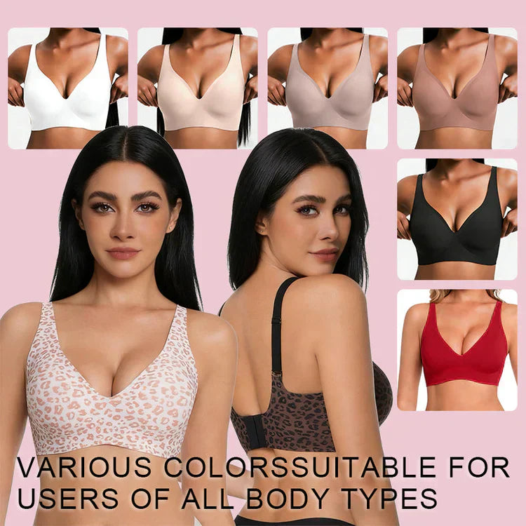 🔥Holiday Offer Ends Soon! Women’s Wireless Deep V Push-Up Bralette — Ultra-Comfortable T-Shirt Bra.