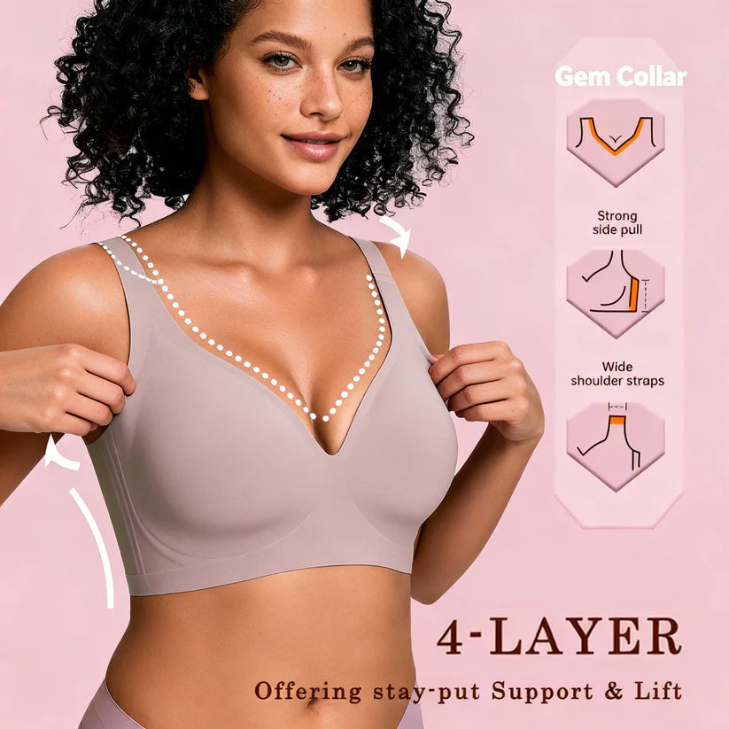 🔥Holiday Offer Ends Soon! Women’s Wireless Deep V Push-Up Bralette — Ultra-Comfortable T-Shirt Bra.