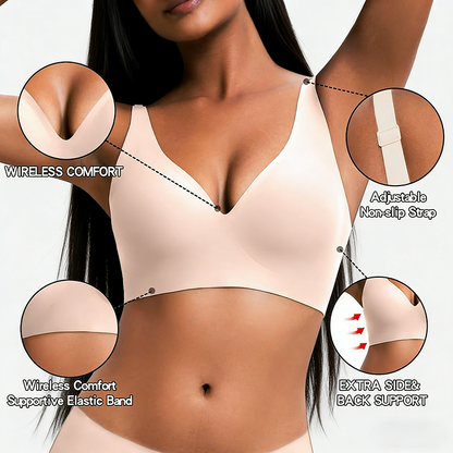 🔥Holiday Offer Ends Soon! Women’s Wireless Deep V Push-Up Bralette — Ultra-Comfortable T-Shirt Bra.