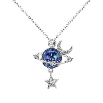 Starry Sky Global Moon Star Set Zircon Necklace Women's Fashion Clavicle Chain
